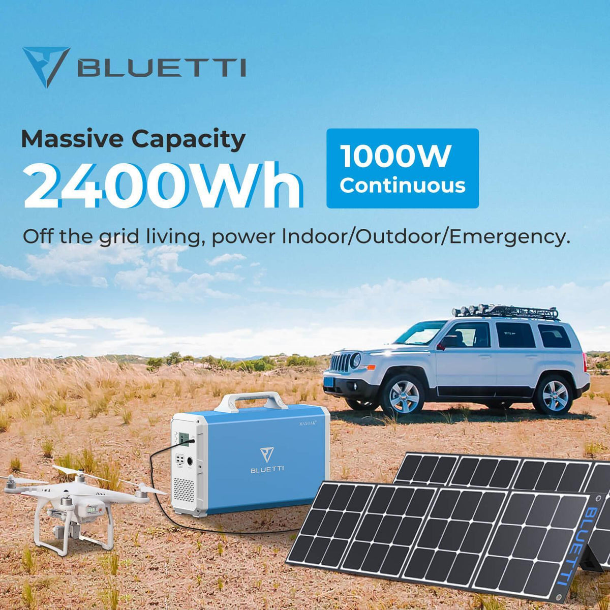 maxoak bluetti eb240 power station bundle massive capacity 2400Wh
