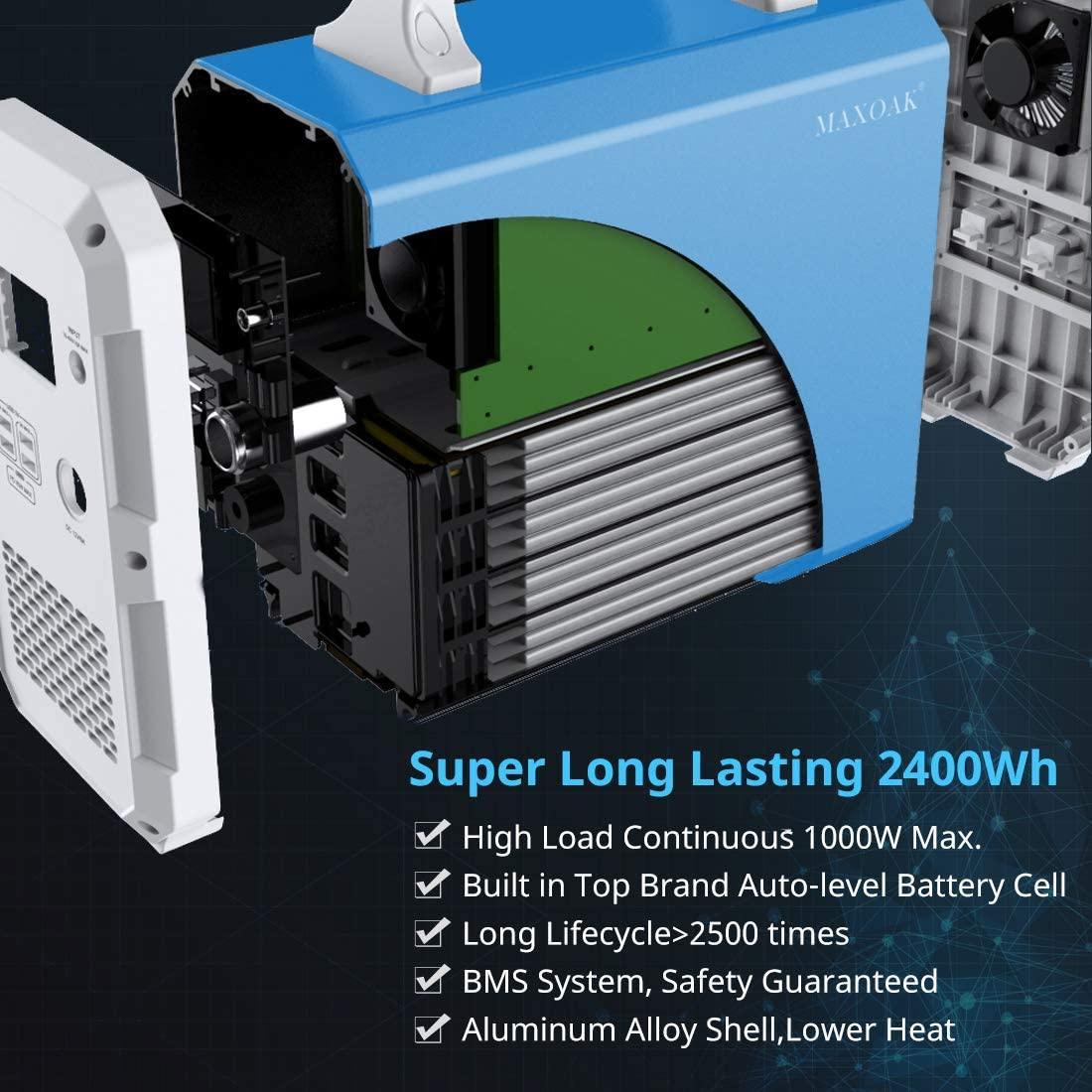 maxoak bluetti eb240 power station bundle super long lasting 2400wh