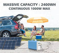 maxoak bluetti eb240 power station bundle massive cspscity:2400wh continuous 1000W MAX