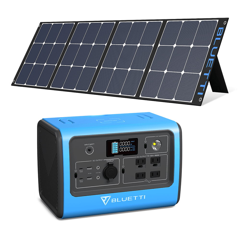 BLUETTI EB70(Blue) 716Wh/1000W Portable Power Station+1*SP120/SP200 Solar Panel - Maxoak