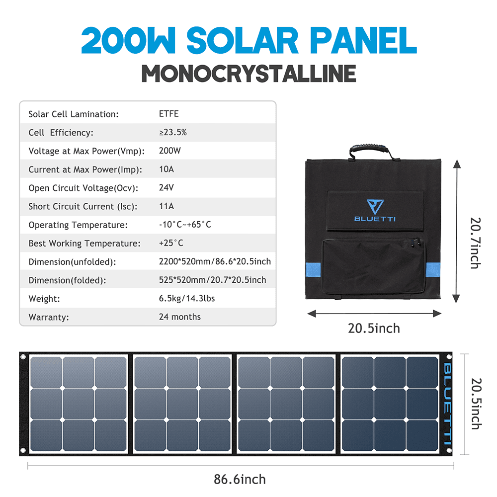 BLUETTI EB70(Blue) 716Wh/1000W Portable Power Station+1*SP120/SP200 Solar Panel - Maxoak