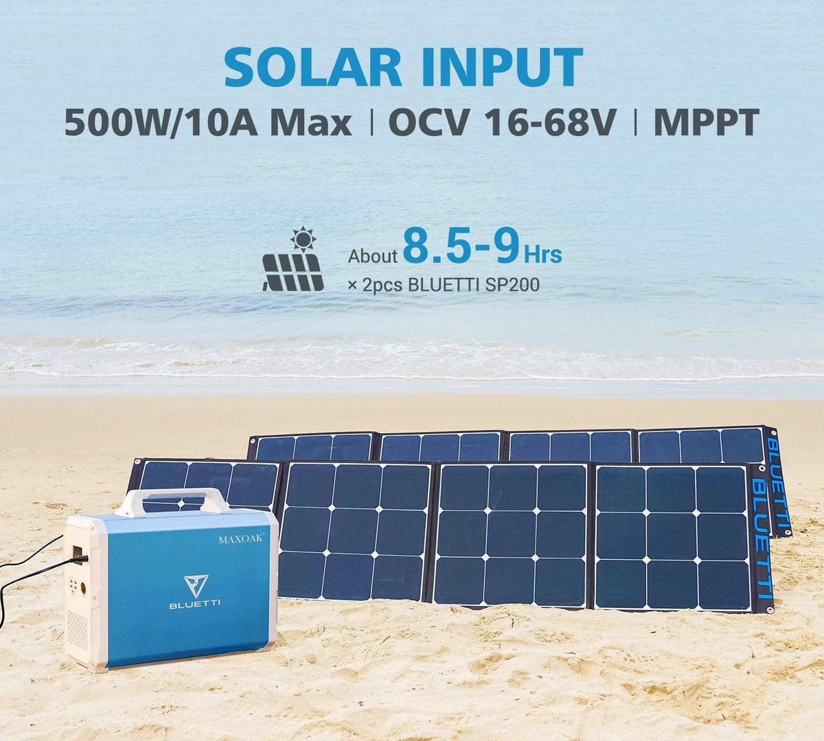 MAXOAK BLUETTI EB240 Power Station-solar input