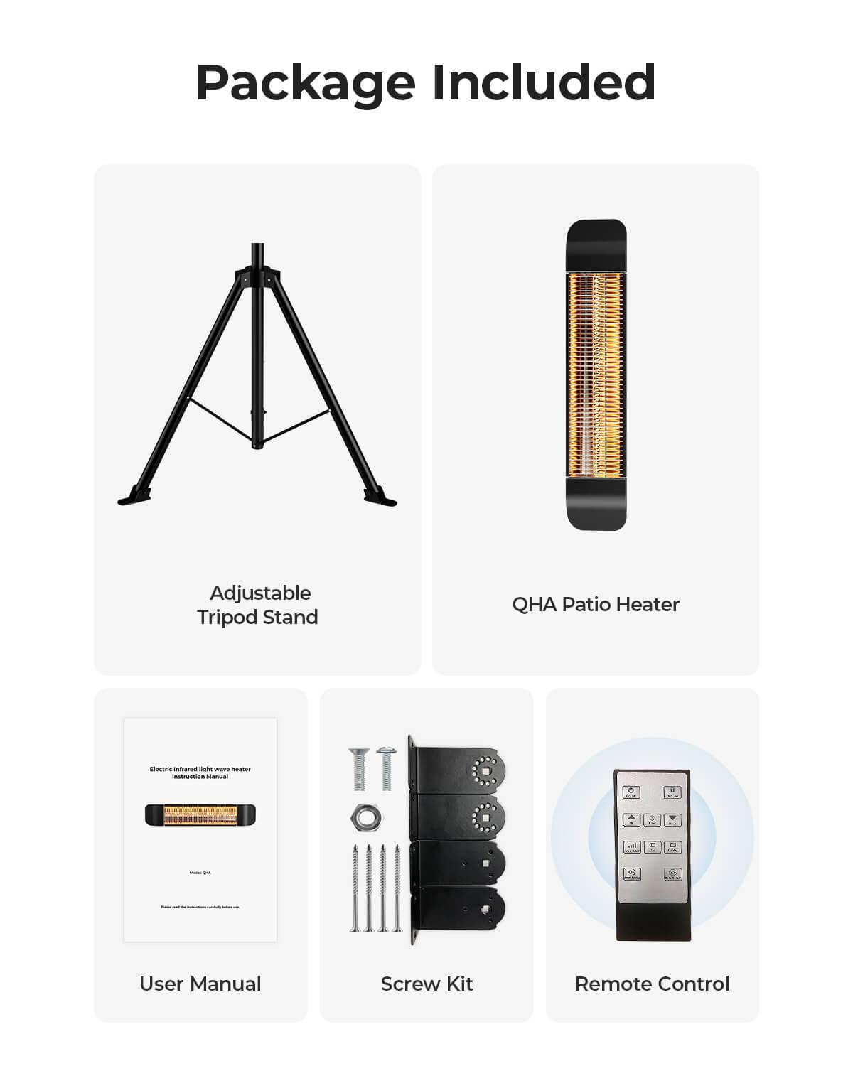 MAXOAK Infrared Patio Heater 1500W for Outdoor Indoor-QHA - Maxoak