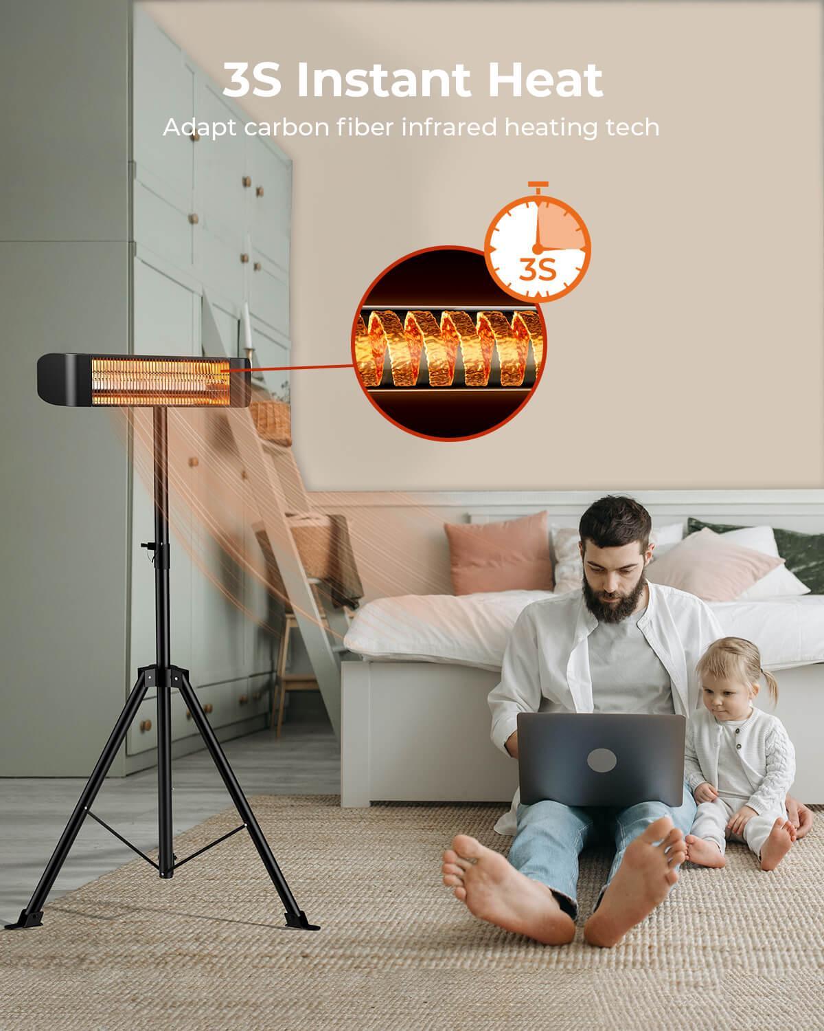 MAXOAK Infrared Patio Heater 1500W for Outdoor Indoor-QHA - Maxoak