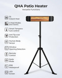 MAXOAK Infrared Patio Heater 1500W for Outdoor Indoor-QHA - Maxoak